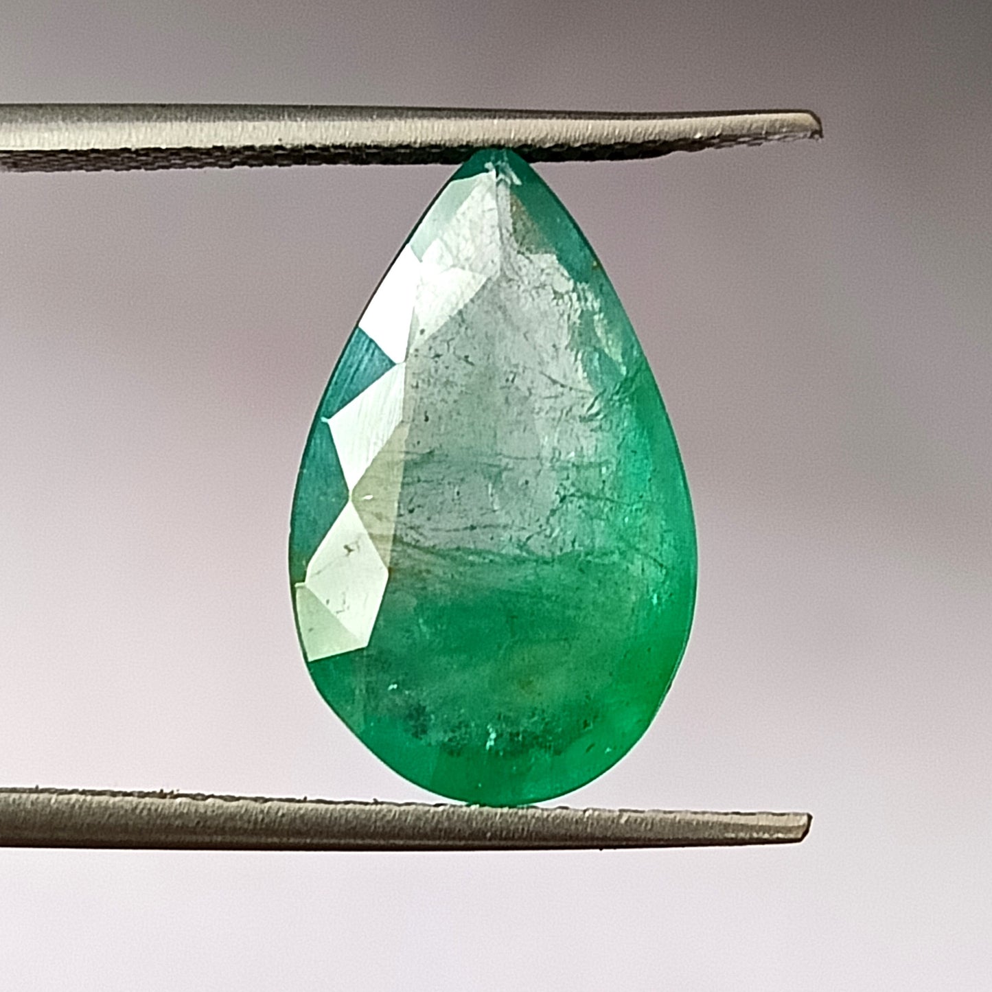 6.90 Carat 10.6X17.5X5.5 (WXLXD) Natural Zambian Pear Shaped Emerald