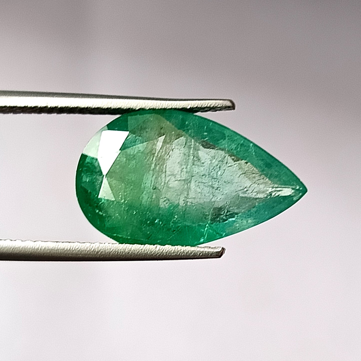 6.90 Carat 10.6X17.5X5.5 (WXLXD) Natural Zambian Pear Shaped Emerald