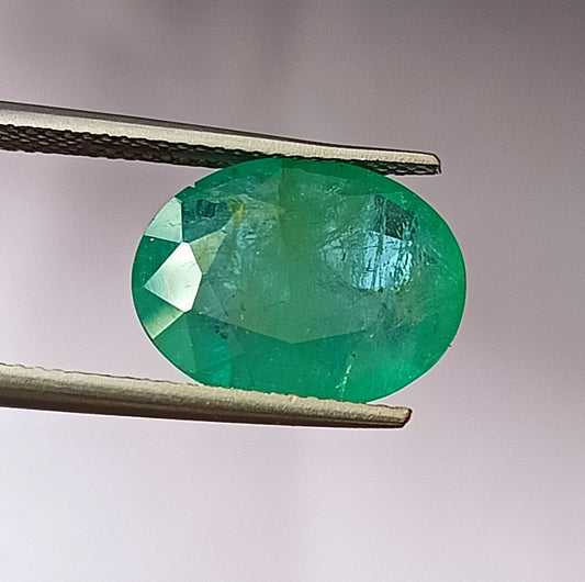 6.45 Carat 10.8X14X6.5 (WXLXD) Natural Zambian Oval Shaped Emerald