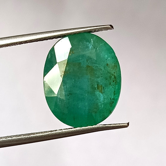 9.05 Carat 12X15X7.2 (WXLXD) Natural Zambian Oval Shaped Emerald