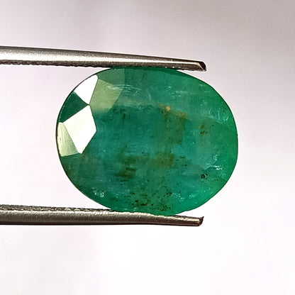 9.05 Carat 12X15X7.2 (WXLXD) Natural Zambian Oval Shaped Emerald