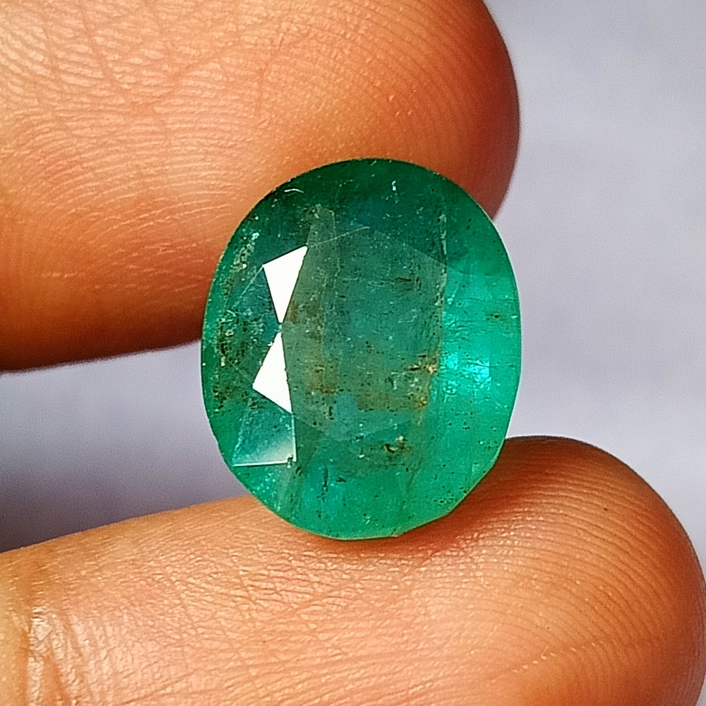 9.05 Carat 12X15X7.2 (WXLXD) Natural Zambian Oval Shaped Emerald