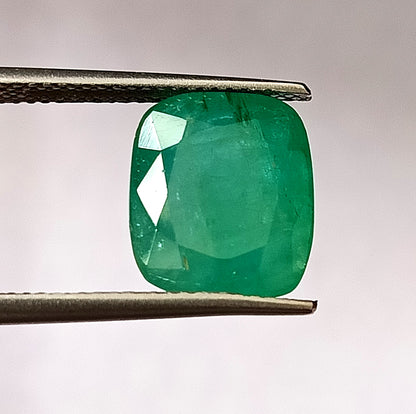 5.0 Carat 10X11.3X6.7 (WXLXD) Natural Zambian Cushion Cut Emerald