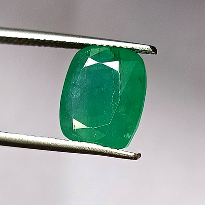 5.0 Carat 10X11.3X6.7 (WXLXD) Natural Zambian Cushion Cut Emerald