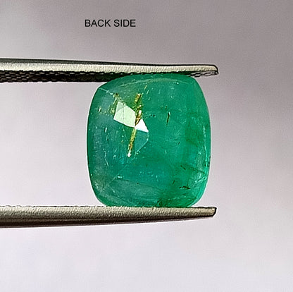 5.0 Carat 10X11.3X6.7 (WXLXD) Natural Zambian Cushion Cut Emerald