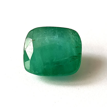 5.0 Carat 10X11.3X6.7 (WXLXD) Natural Zambian Cushion Cut Emerald