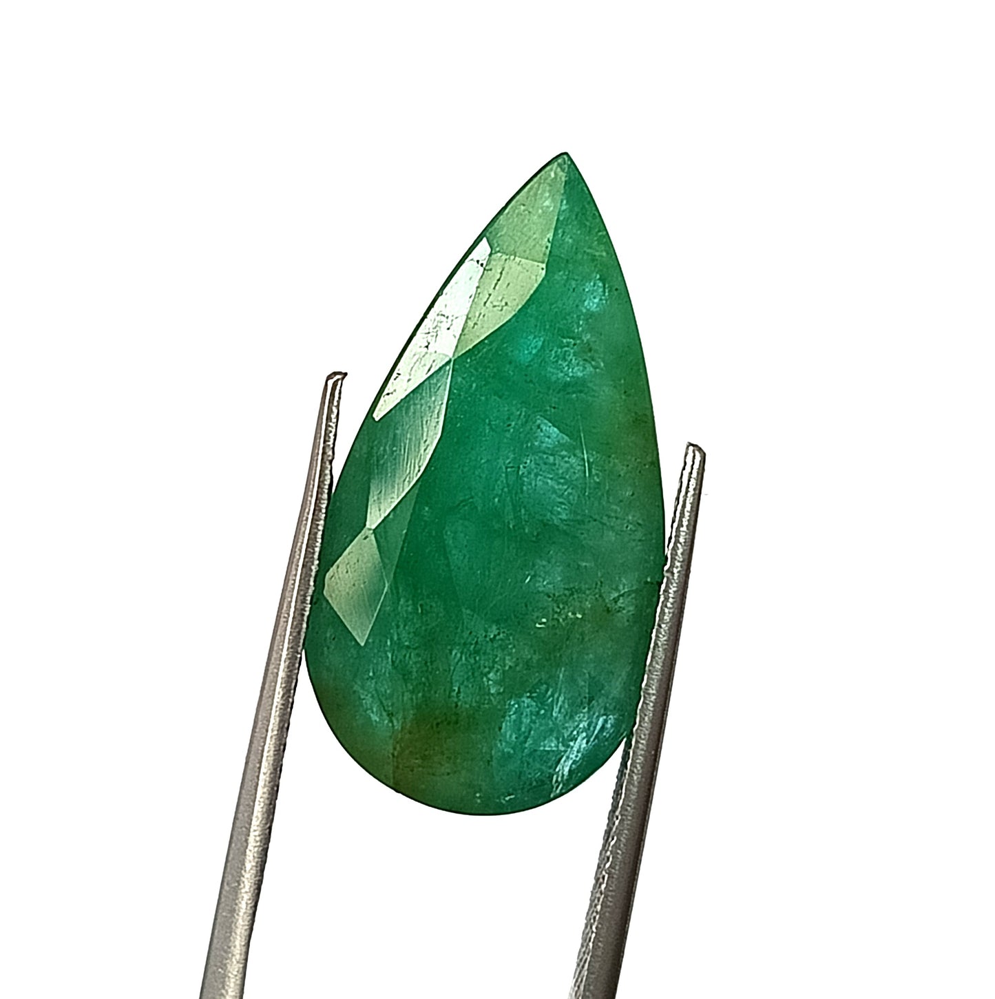 13.45 Carat 13.3X25X6.3 (WXLXD) Natural Zambian Pear Shaped Emerald