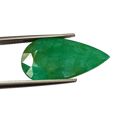 13.45 Carat 13.3X25X6.3 (WXLXD) Natural Zambian Pear Shaped Emerald