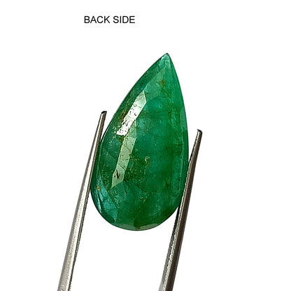 13.45 Carat 13.3X25X6.3 (WXLXD) Natural Zambian Pear Shaped Emerald