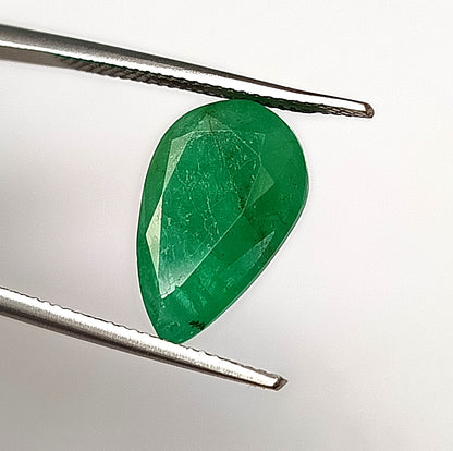 5.0 Carat 10X14.8X5.3 (WXLXD) Natural Zambian Pear Shaped Emerald