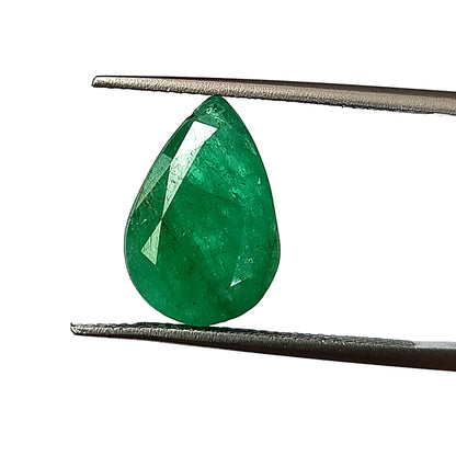 5.0 Carat 10X14.8X5.3 (WXLXD) Natural Zambian Pear Shaped Emerald