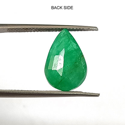 5.0 Carat 10X14.8X5.3 (WXLXD) Natural Zambian Pear Shaped Emerald