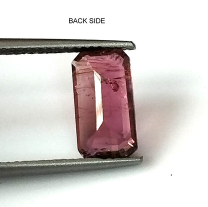2.10 Carat 5.8x10.6x3.7 (WXLXD) Natural Emerald Cut Pink Colour Tourmaline Gemstone