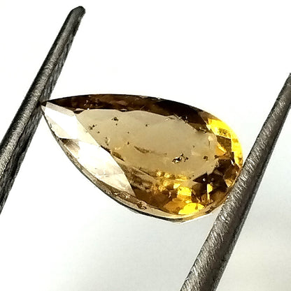 2.0 Carat 6.8X11.2X4.2 (WXLXD) Natural Pear Cut Yellow Colour Tourmaline Gemstone