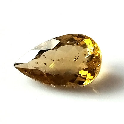 2.0 Carat 6.8X11.2X4.2 (WXLXD) Natural Pear Cut Yellow Colour Tourmaline Gemstone