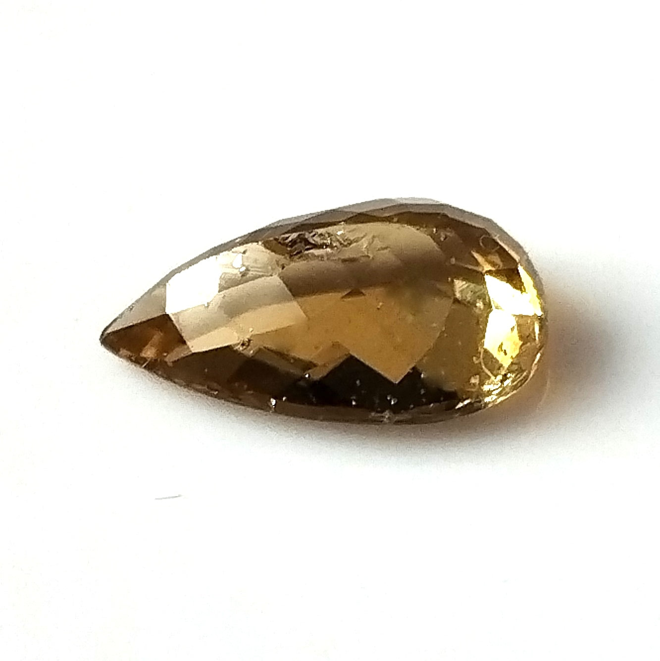 2.0 Carat 6.8X11.2X4.2 (WXLXD) Natural Pear Cut Yellow Colour Tourmaline Gemstone