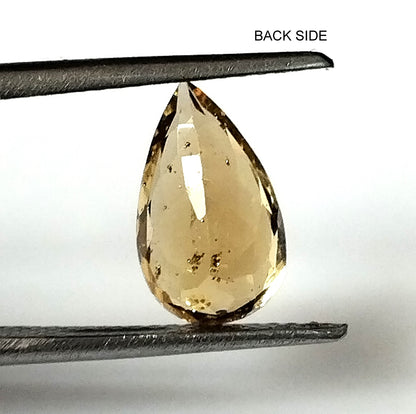 2.0 Carat 6.8X11.2X4.2 (WXLXD) Natural Pear Cut Yellow Colour Tourmaline Gemstone