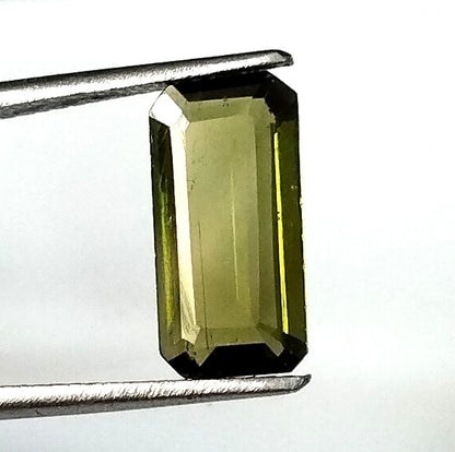 2.05 Carat 6.5X12.7X2.7 (WXLXD) Natural Emerald Cut Green Colour Tourmaline Gemstone