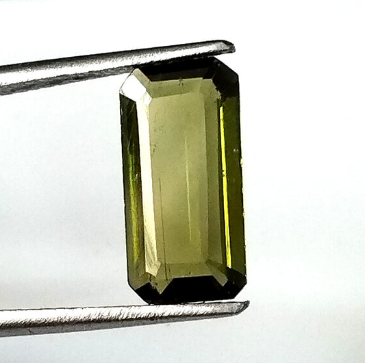 2.05 Carat 6.5X12.7X2.7 (WXLXD) Natural Emerald Cut Green Colour Tourmaline Gemstone