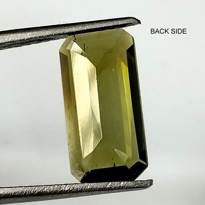 2.05 Carat 6.5X12.7X2.7 (WXLXD) Natural Emerald Cut Green Colour Tourmaline Gemstone