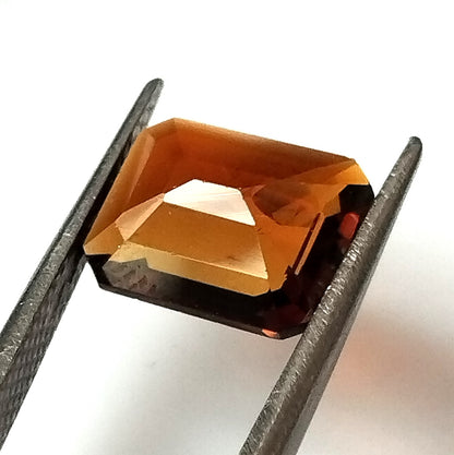 2.75 Carat 6.5X16.1X4.7 (WXLXD) Natural Emerald Cut Petrol/Honey Colour Tourmaline Gemstone