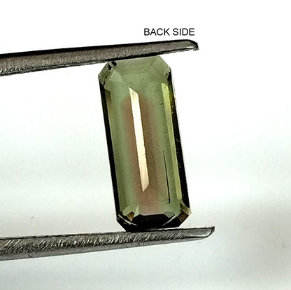 1.50 Carat 4.7X11X3.2 (WXLXD) Natural Emerald Cut Green Colour Tourmaline Gemstone