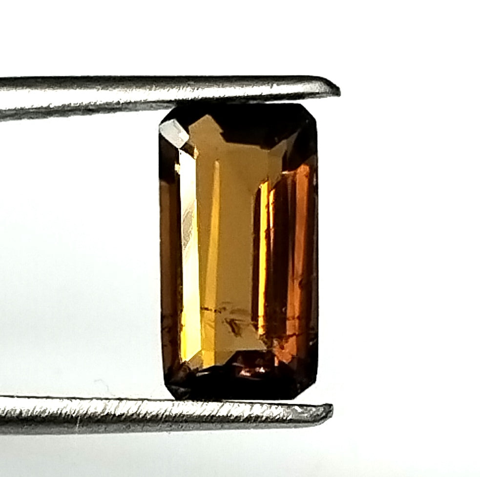 1.80 Carat 5.3X9.9X3.7 (WXLXD) Natural Emerald Cut Petrol/Honey Colour Tourmaline Gemstone