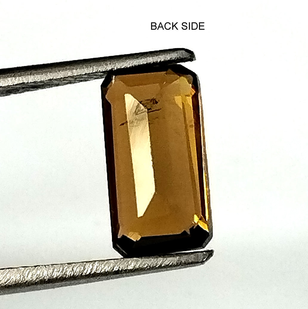 1.80 Carat 5.3X9.9X3.7 (WXLXD) Natural Emerald Cut Petrol/Honey Colour Tourmaline Gemstone