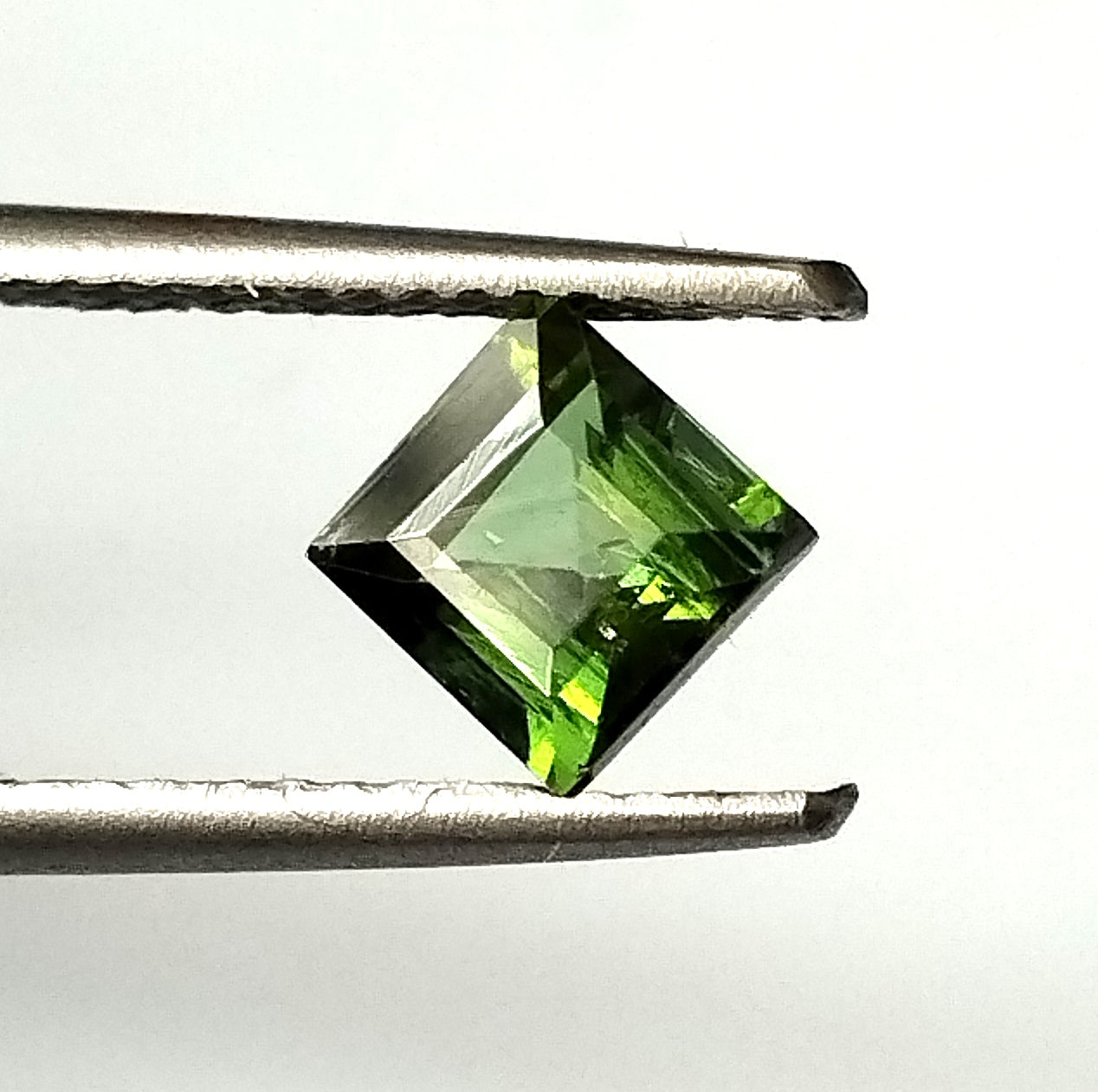 0.85 Carat 5X5X4 (WXLXD) Natural Square Cut Green Colour Tourmaline Gemstone