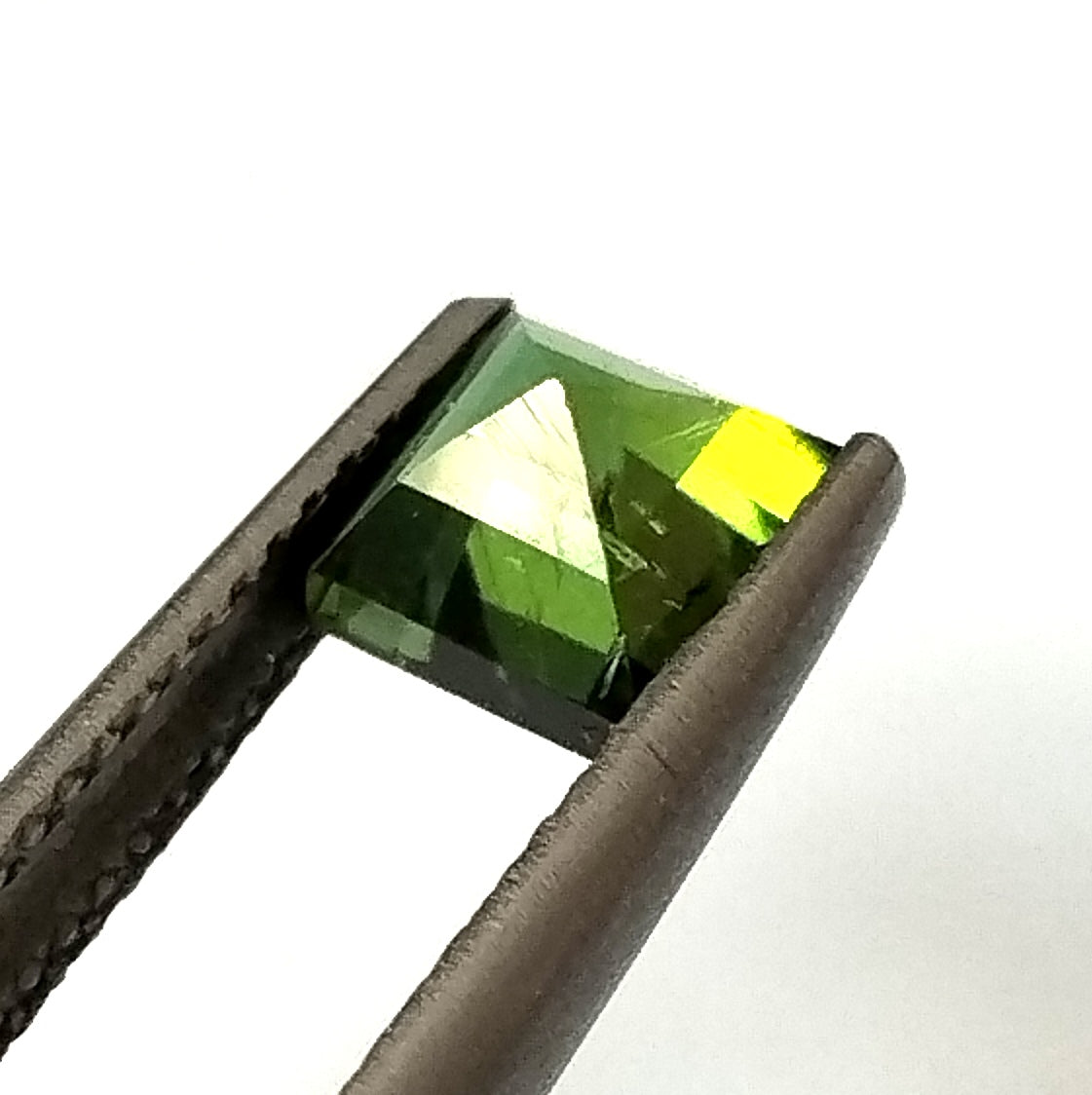 0.85 Carat 5X5X4 (WXLXD) Natural Square Cut Green Colour Tourmaline Gemstone