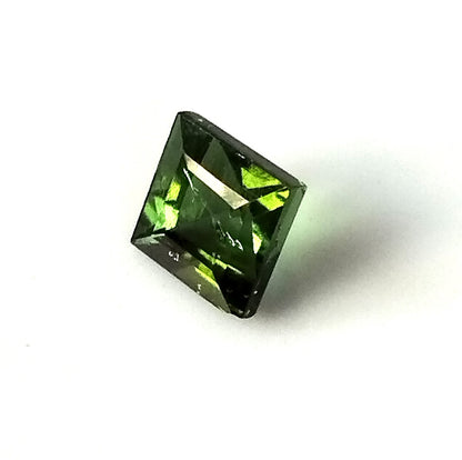 0.85 Carat 5X5X4 (WXLXD) Natural Square Cut Green Colour Tourmaline Gemstone