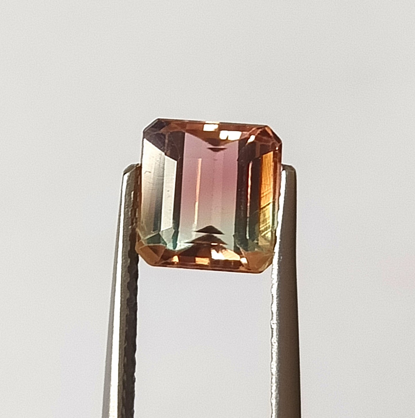 2.40 Carat 7X7X5.2 (WXLXD) Natural Square Octagon Cut Bi-colour tourmaline