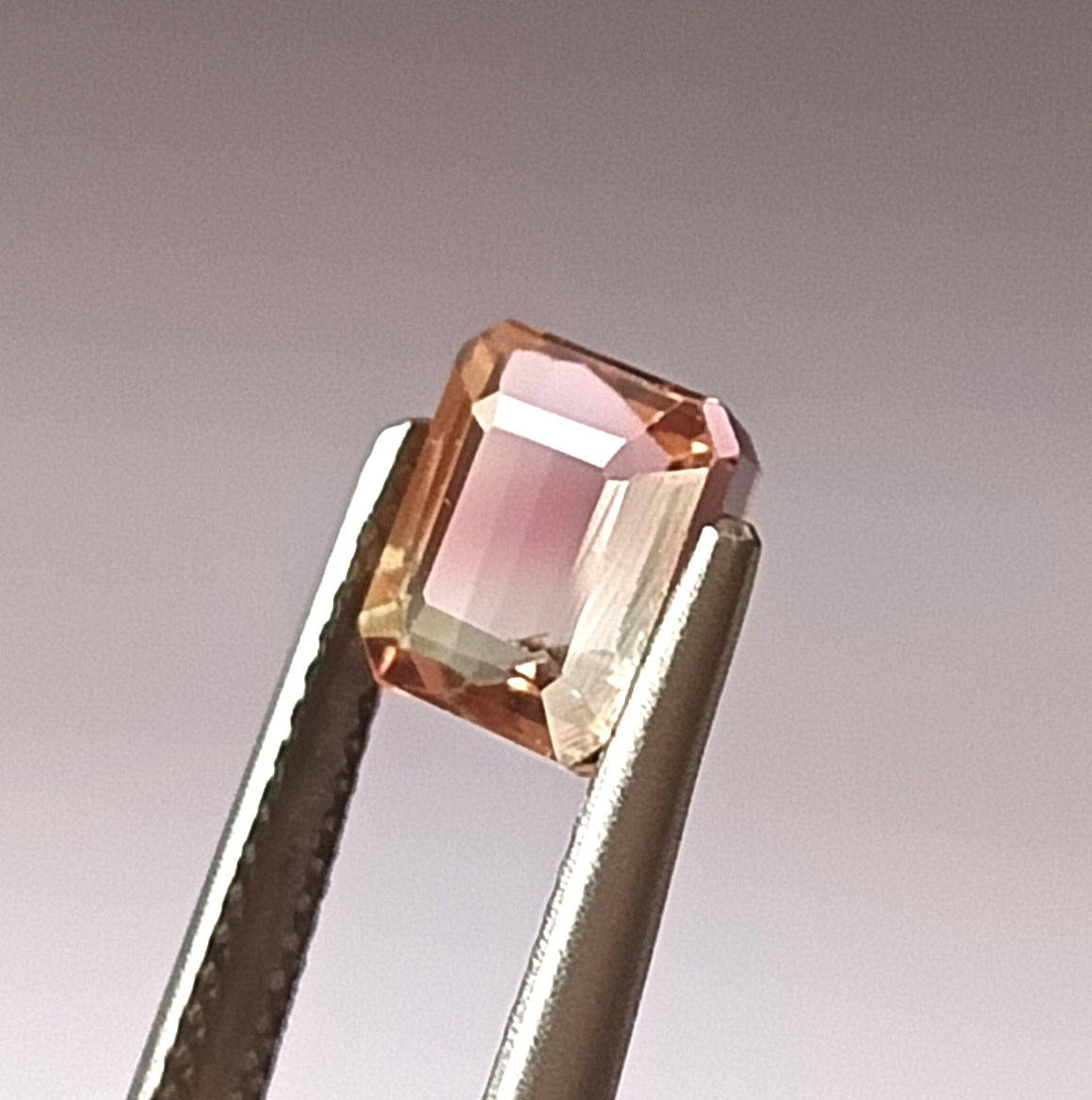 2.40 Carat 7X7X5.2 (WXLXD) Natural Square Octagon Cut Bi-colour tourmaline