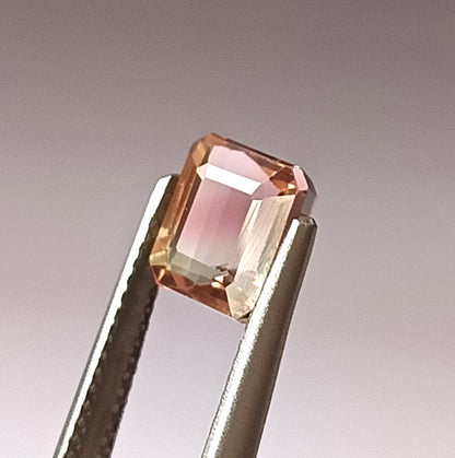 2.40 Carat 7X7X5.2 (WXLXD) Natural Square Octagon Cut Bi-colour tourmaline