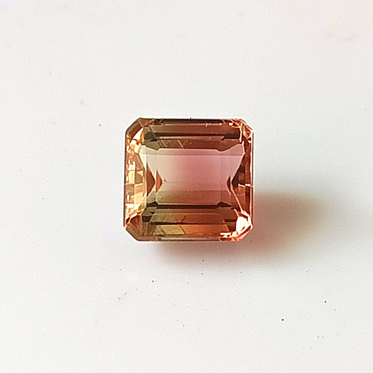 2.40 Carat 7X7X5.2 (WXLXD) Natural Square Octagon Cut Bi-colour tourmaline