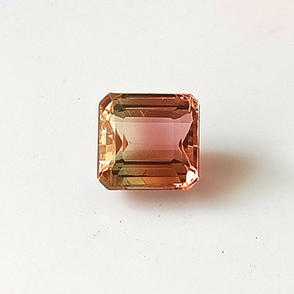 2.40 Carat 7X7X5.2 (WXLXD) Natural Square Octagon Cut Bi-colour tourmaline