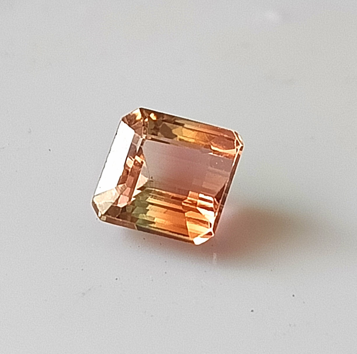 2.40 Carat 7X7X5.2 (WXLXD) Natural Square Octagon Cut Bi-colour tourmaline