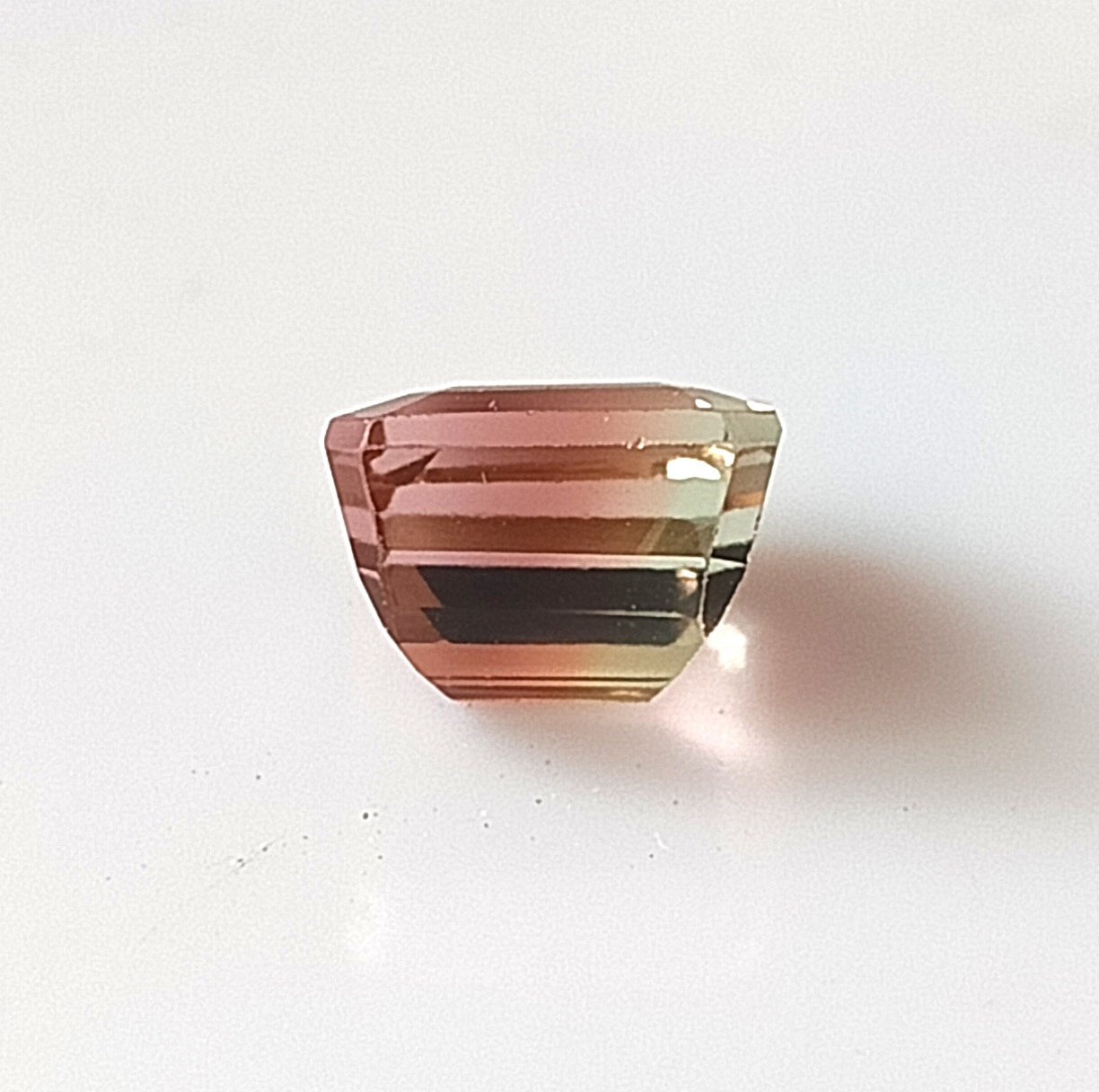 2.40 Carat 7X7X5.2 (WXLXD) Natural Square Octagon Cut Bi-colour tourmaline