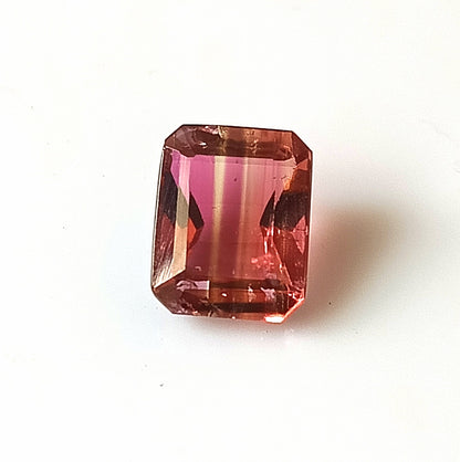 2.75 Carat 7.5X9.5X4.7 (WXLXD) Natural Emerald Cut Bi-colour tourmaline