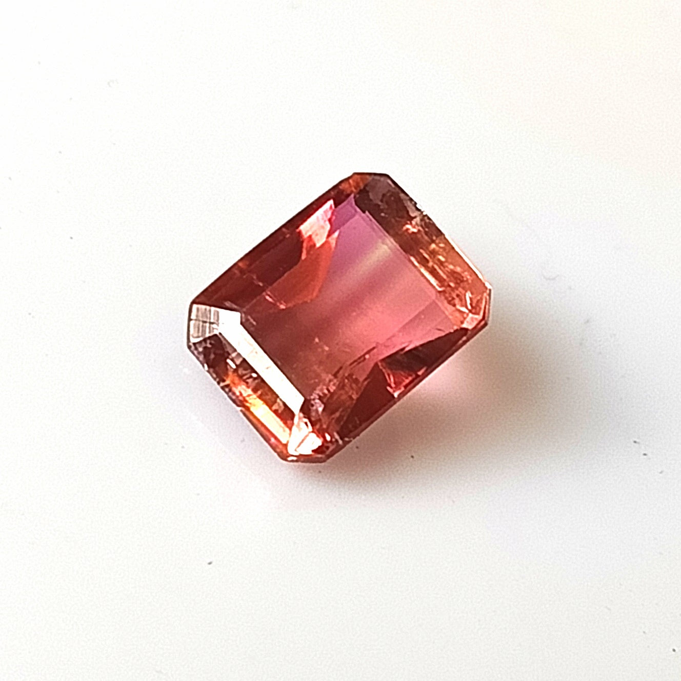 2.75 Carat 7.5X9.5X4.7 (WXLXD) Natural Emerald Cut Bi-colour tourmaline