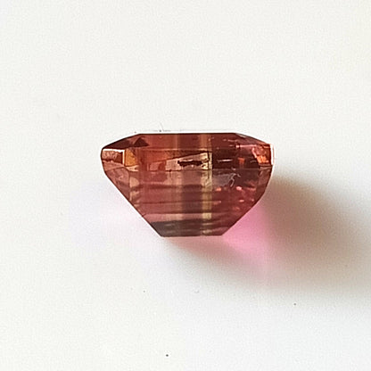 2.75 Carat 7.5X9.5X4.7 (WXLXD) Natural Emerald Cut Bi-colour tourmaline