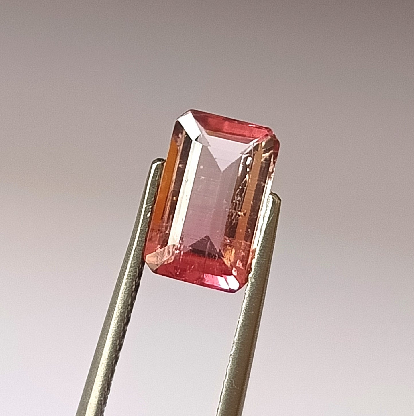 1.80 Carat 6.2X9.5X3.6 (WXLXD) Natural Emerald Cut Bi-colour tourmaline