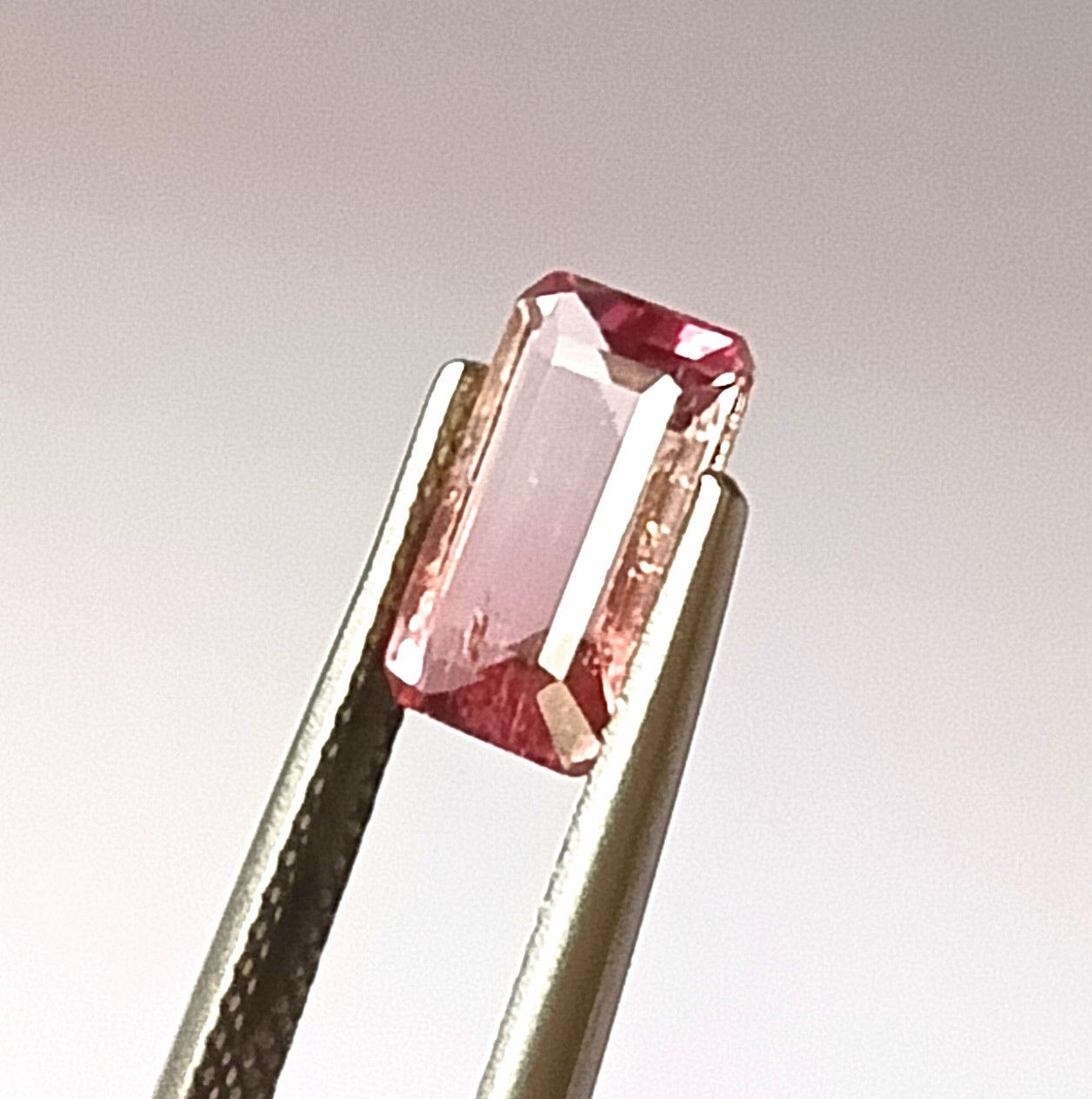 1.80 Carat 6.2X9.5X3.6 (WXLXD) Natural Emerald Cut Bi-colour tourmaline