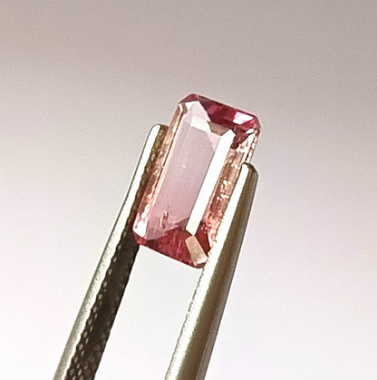 1.80 Carat 6.2X9.5X3.6 (WXLXD) Natural Emerald Cut Bi-colour tourmaline