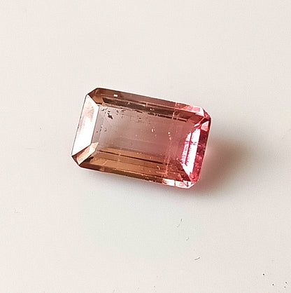 1.80 Carat 6.2X9.5X3.6 (WXLXD) Natural Emerald Cut Bi-colour tourmaline