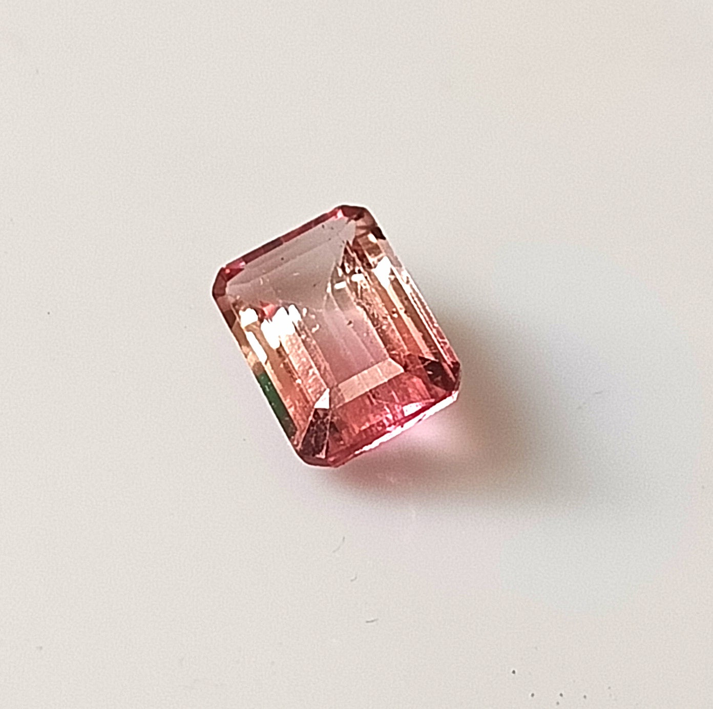 1.80 Carat 6.2X9.5X3.6 (WXLXD) Natural Emerald Cut Bi-colour tourmaline