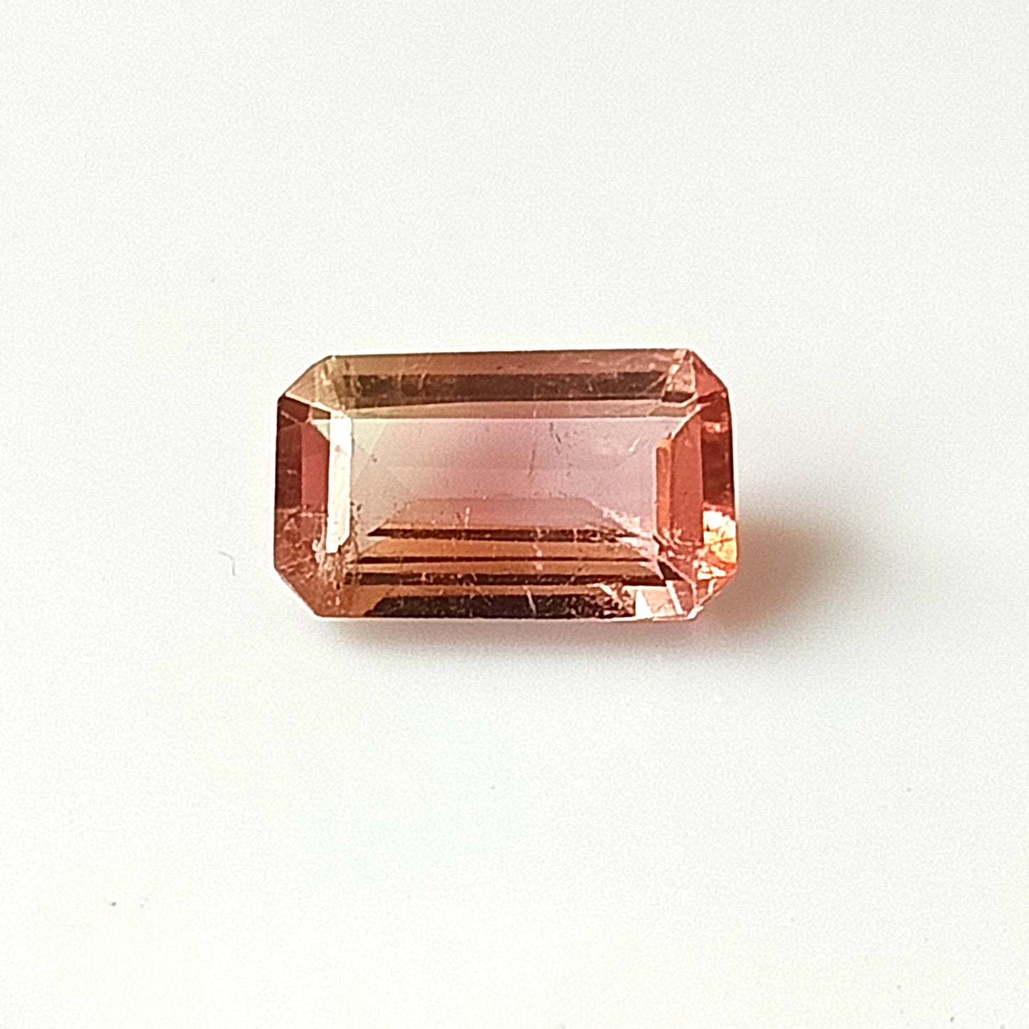 1.45 Carat 5.6X9.4X3.5 (WXLXD) Natural Emerald Cut Bi-colour tourmaline