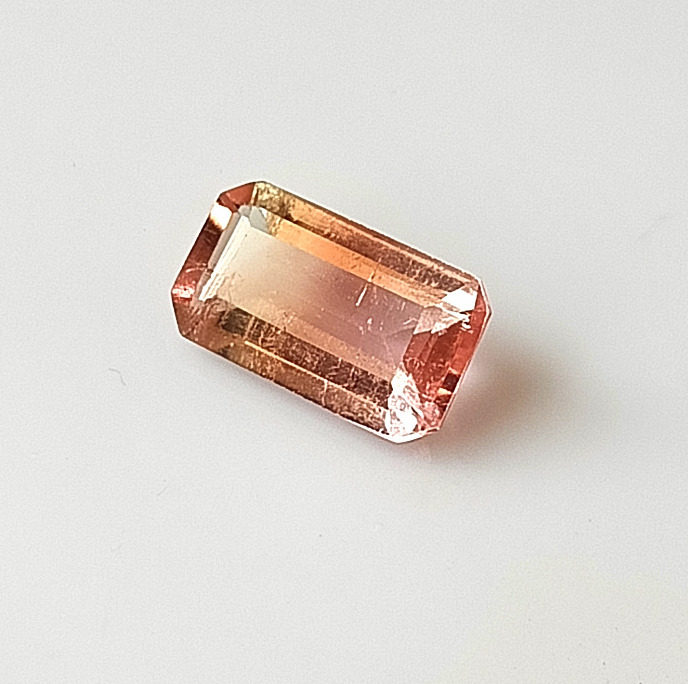1.45 Carat 5.6X9.4X3.5 (WXLXD) Natural Emerald Cut Bi-colour tourmaline