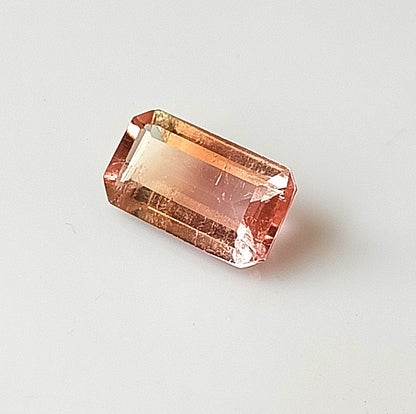 1.45 Carat 5.6X9.4X3.5 (WXLXD) Natural Emerald Cut Bi-colour tourmaline