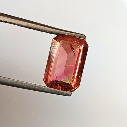 1.75 Carat 6X9X3.8 (WXLXD) Natural Emerald Cut Bi-colour tourmaline